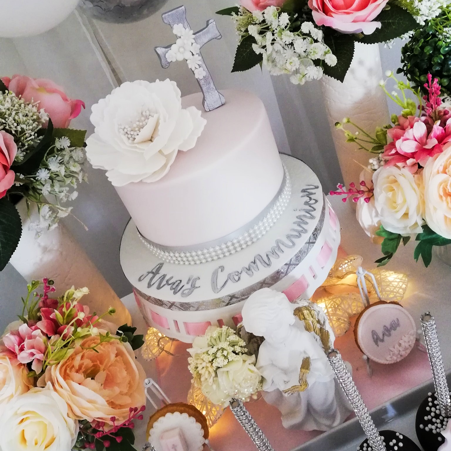White Communion Cake